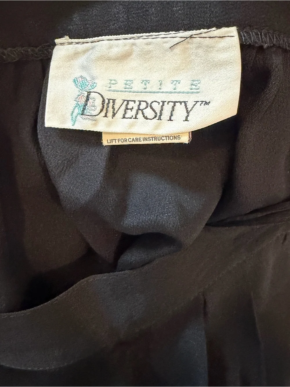 VINTAGE Diversity Petite Black A-Line Flowy Skirt